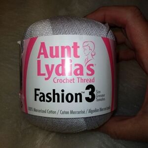YARN Aunt Lydia's Crochet Thread Fashion Size 3, Color Silver